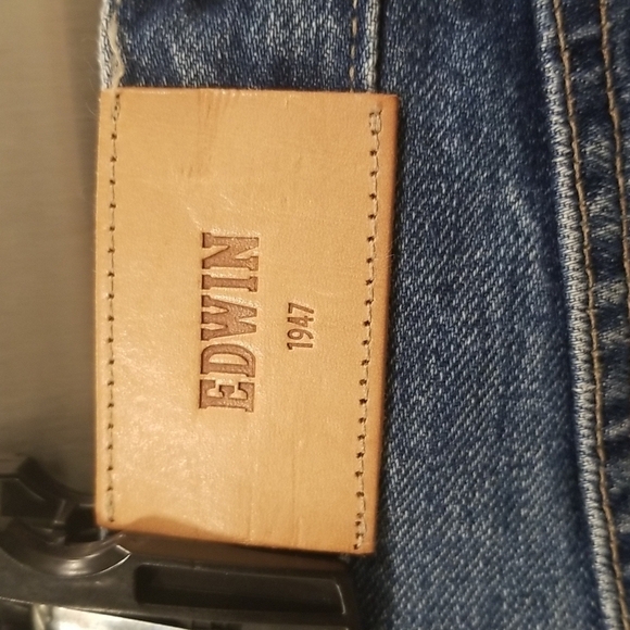 💕EDWIN💕 Cai High Waist Straight Leg Jeans Lumineer 100% Cotton Rigid 32 NWT - Picture 14 of 16